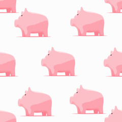 pink pigs on the white background. 3d.