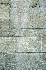 A standing stone wall