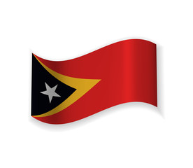 East Timor Flag. Country to country in Southeast Asia. Vector illustration.