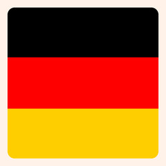  Germany square flag button, social media communication sign, business icon.
