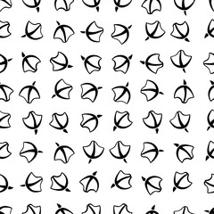 Duck foot prints. Vector illustration. Seamless pattern background. Bird footprint