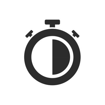 Isolated stopwatch icon half past on a white background