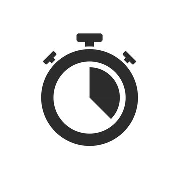 Isolated stopwatch icon twenty past on a white background