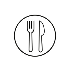 Fork and knife logo, icon vector