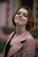 Obraz premium Street photo shoot with a wonderful girl.Photo shoot in Moscow in the great hearth, the whipping Kolomenskoye