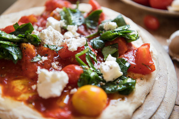 Homemade pizza food photography recipe idea
