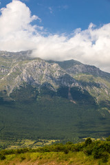 View of Gran Sasso mountain in Abruzzo region Italy