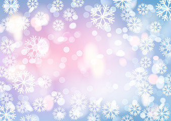 Abstract shiny holiday vector background with snowflakes