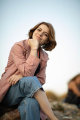 Street photo shoot with a wonderful girl.Photo shoot in Moscow in the great hearth, the whipping Kolomenskoye