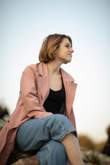 Street photo shoot with a wonderful girl.Photo shoot in Moscow in the great hearth, the whipping Kolomenskoye