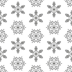 Seamless pattern with snowflakes decor