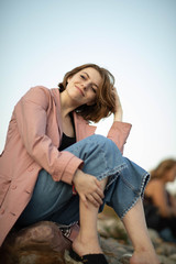 Street photo shoot with a wonderful girl.Photo shoot in Moscow in the great hearth, the whipping Kolomenskoye