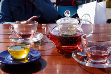 morning tea in an outdoor cafe
