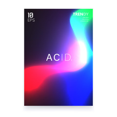 Abstract Colorful A4 Poster Design. Trendy Fluid Gradient