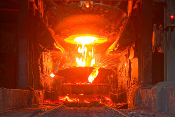 converter dumping steel slag in iron and steel co., China