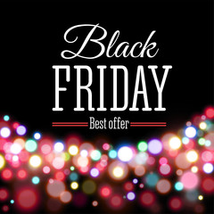 Black Friday Sale poster in realistic style include background with lights