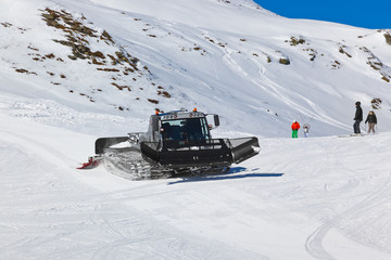Snowplow at Mountains ski resort Bad Hofgastein Austria