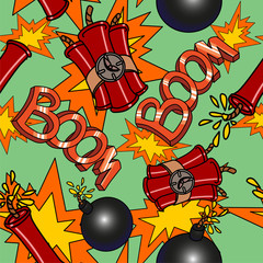 Boom seamless pattern vector