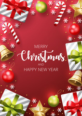 Merry Christmas background with christmas element. Vector illustration