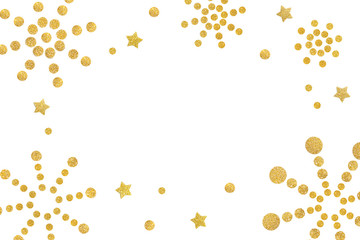 Glitter star and dot firework paper cut background - isolated