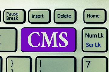 Word writing text Cms. Business concept for Manages the creation and reform of digital content Software application.