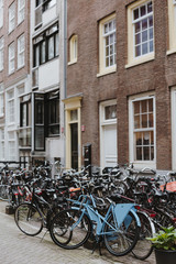 Fototapeta na wymiar Bicycle parking next to Amsterdam City Center