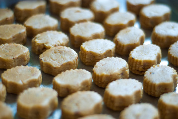 Preparing the cookies for Hari raya celebration or eid festival