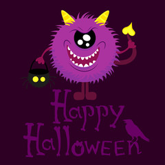 Vector t-shirt print design. Illustration with inscription and monster. Print t-shirts, background for children, stylish clothes, vintage print. Monster artwork. Hand Drawn vector illustration.