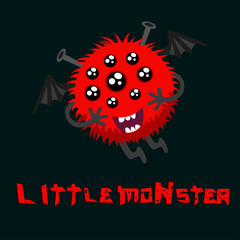 Vector t-shirt print design. Illustration with inscription and monster. Print t-shirts, background for children, stylish clothes, vintage print. Monster artwork. Hand Drawn vector illustration.