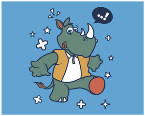 Hipster Rhinoceros Cartoon T Shirt