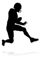 Detailed American Football player sports silhouette