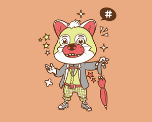 Hipster Cat Cartoon T Shirt