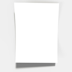 Empty paper sheet on a grey surface. 3D rendering