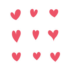 Pink heart. Heart set icon vector illustration