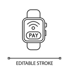 Smartwatch NFC payment linear icon