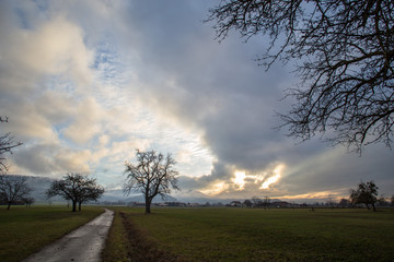 Abendstimmung im Vorland der Schwäbischen Alb