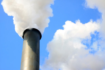 metallic chimney in the factory