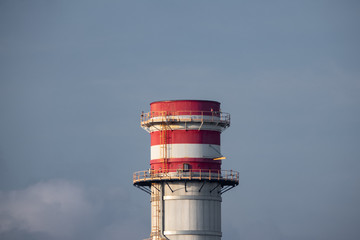 Cooling tower long shot, bright clear sky