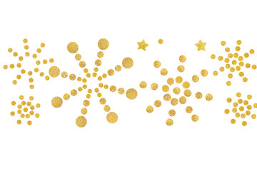 Glitter star and dot firework paper cut background - isolated