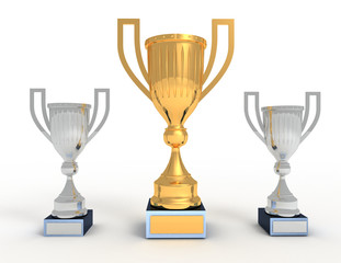 3d trophy cup . 3d illustration