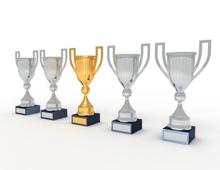 3d trophy cup . 3d illustration