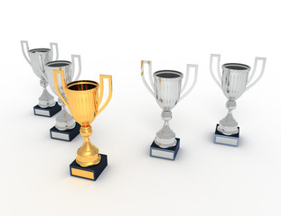 3d trophy cup . 3d illustration