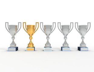 3d trophy cup . 3d illustration