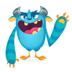 Happy cartoon monster. Vector Halloween monster 