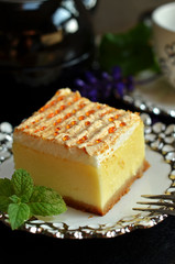 A piece of cheesecake 