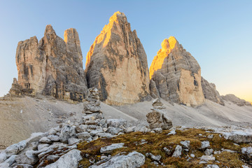 Fototapeta premium Tre Cime di Lavaredo - Drei Zinnen - The most beautiful attraction of Dolomiti - Alps - Italy