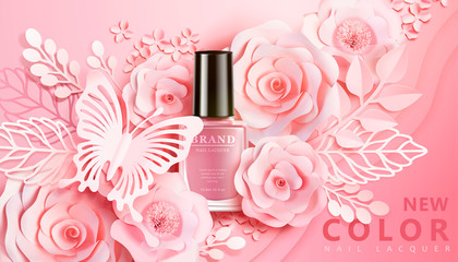 Pink nail lacquer ads - obrazy, fototapety, plakaty