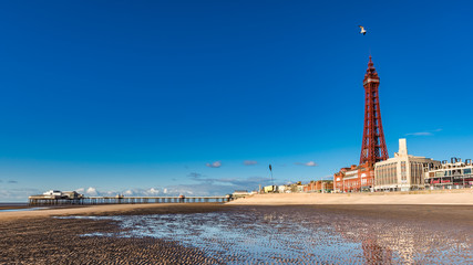 blackpool under blue skies