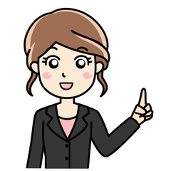  女性会社員OLの案内紹介ワンポイント