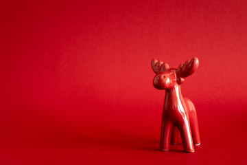 Christmas decoration red deer background